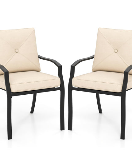 Giantex 2 Pieces Patio Chairs, Outdoor Lawn Chairs with Removable Cushions