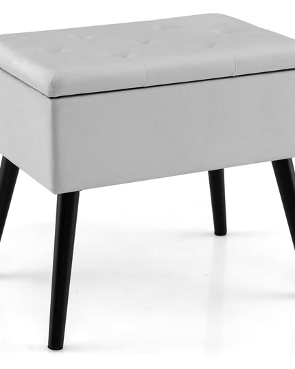 Giantex 20" Ottoman with Storage - Set of 1/2 Makeup Vanity Bench with Flip Top Storage