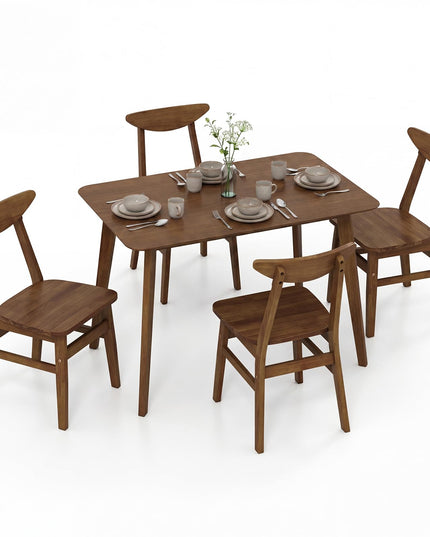 Giantex 5-Piece Dining Table Set for 4 Mid-Century Modern Kitchen Table and Chairs Set