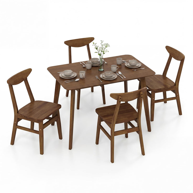 Giantex 5-Piece Dining Table Set for 4 Mid-Century Modern Kitchen Table and Chairs Set