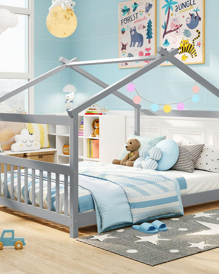 Giantex Full Size Floor Bed for Kids Teens Girls Boys