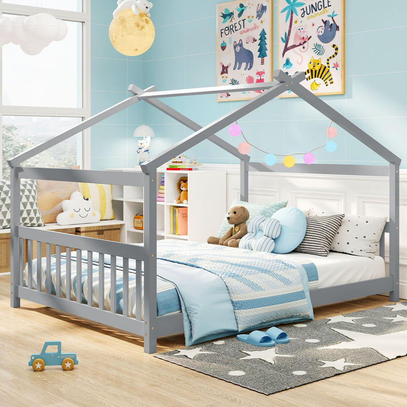 Giantex Full Size Floor Bed for Kids Teens Girls Boys