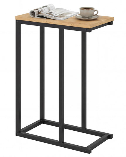 Table d'appoint en C Giantex avec cadre métallique et plateau spacieux, lot de 1/2