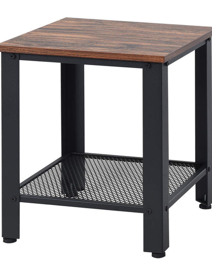 Giantex Nightstand Side Table 2-Tier W/Adjustable Feet, Storage Shelf and Metal Frame