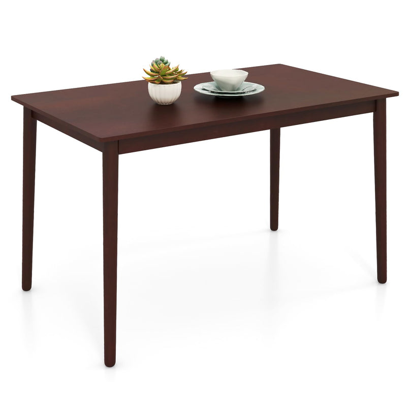 Giantex Dining Table for 4, Rectangular Kitchen Table, Mid Century Modern Dining Table with Rubber Wood Legs