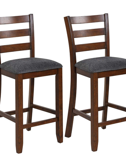 Upholstered Bar Stools with Solid Rubber Wood Frame, Foam-Padded Cushion