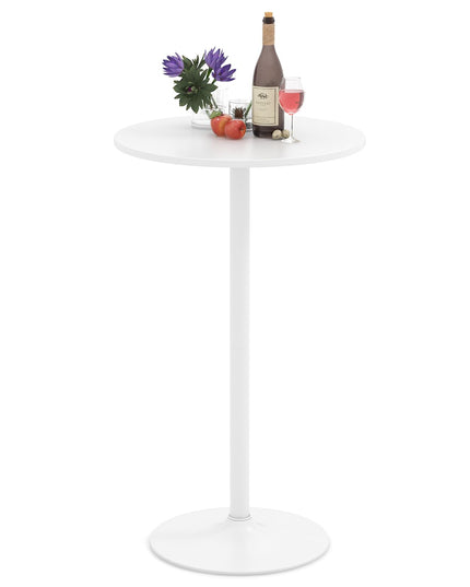 Giantex Two-in-one Bar Table with Detachable Pole, Metal Base, 24" Round Top, 40"/22" Two Convertible Height