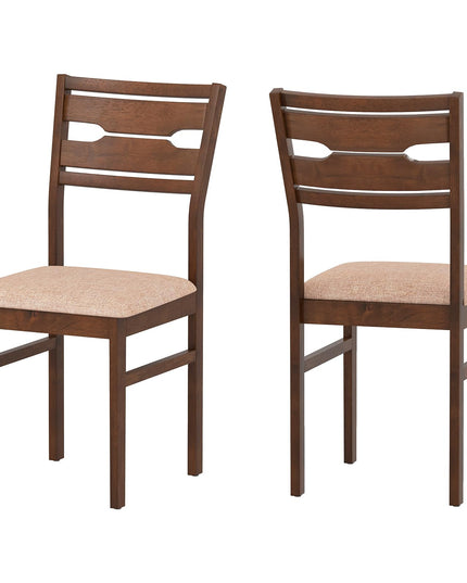 Giantex Wooden Dining Chairs Set of 2/4 Fabric Upholstered Kitchen Armless Chair