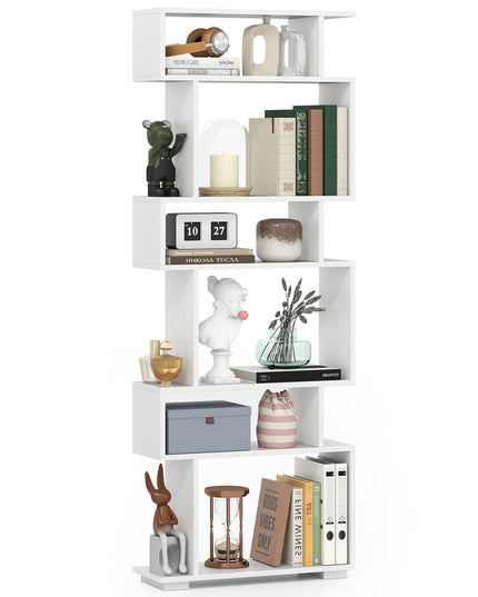 Giantex 6 Tier Geometric Bookshelf with 2 Anti Tipping Kits