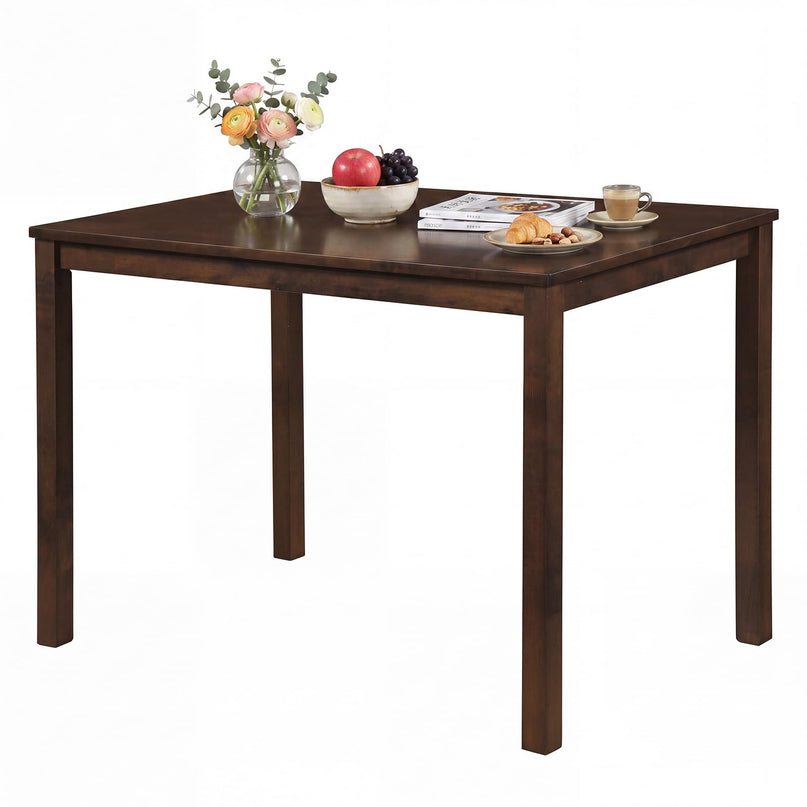 Giantex  43.5" Solid Rubber Wood Kitchen Table