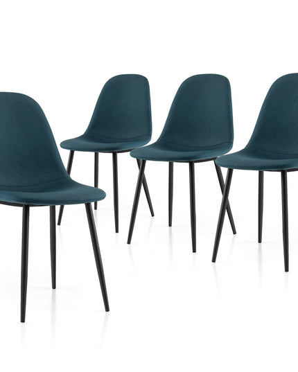 Giantex Modern Dining Chairs Set of 2 or 4 - Classic Comfy Upholstered 17” High Backrest Linen Dining Room Chairs