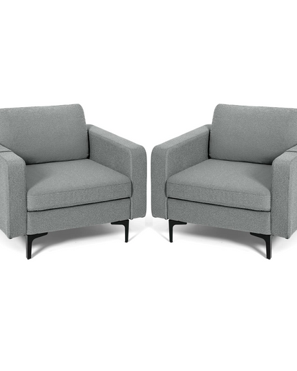 Giantex Modern Accent Chair w/Comfy Thick Cushion, Magazine Pockets