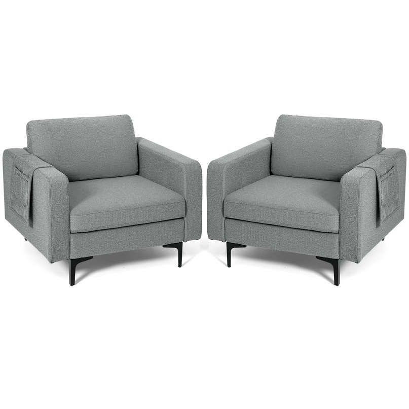 Giantex Modern Accent Chair w/Comfy Thick Cushion, Magazine Pockets