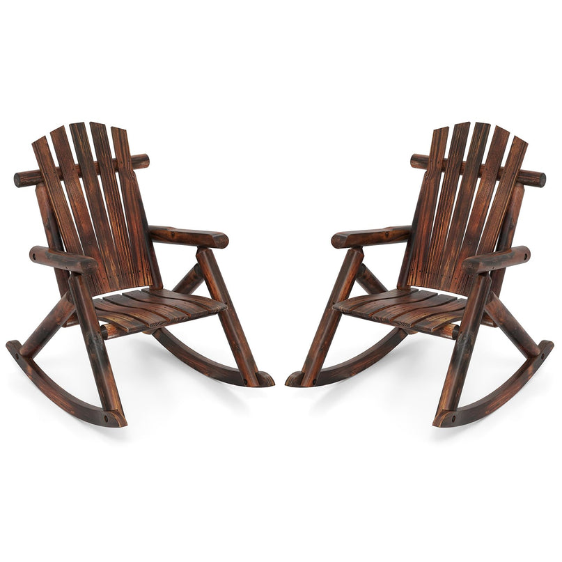 Giantex 1/2 Pcs Outdoor Wooden Rocking Chair(27”x36”x 38”)