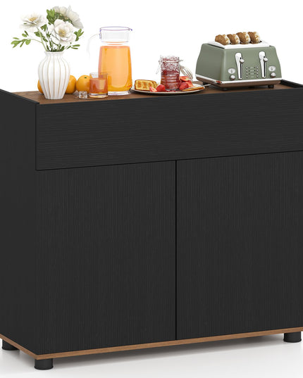 Giantex Sideboard Buffet Cabinet with Storage with Drawer and Push-to-Open Doors