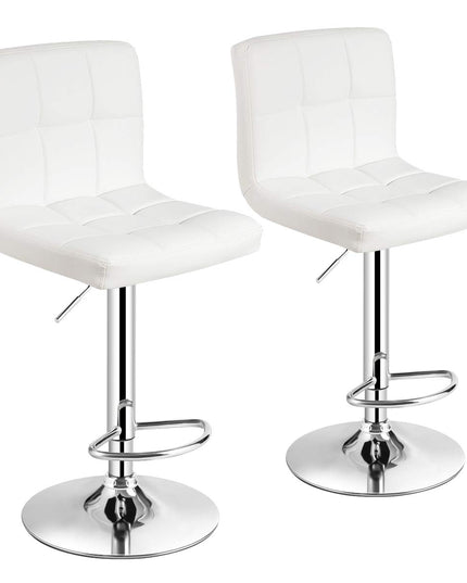 Giantex Bar Stool, Modern Swivel Adjustable Armless Barstools, Square Counter Height PU Leather Bar Stools