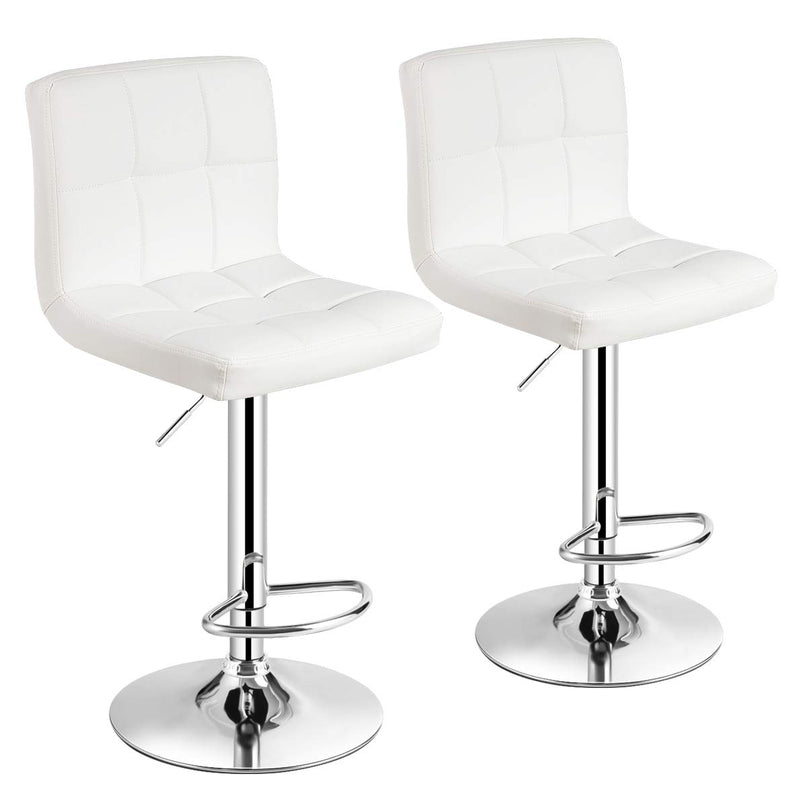 Giantex Bar Stool, Modern Swivel Adjustable Armless Barstools, Square Counter Height PU Leather Bar Stools
