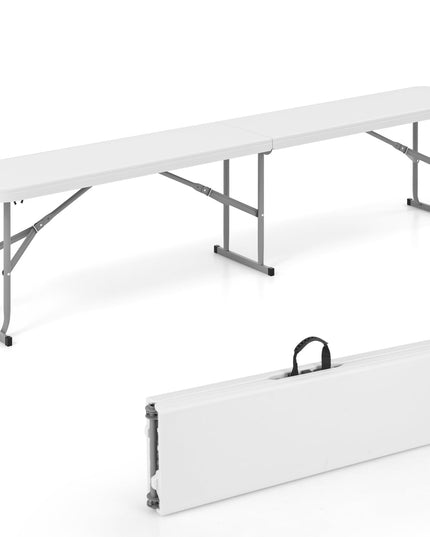 Giantex 6 Feet Plastic Folding Bench, Portable Picnic Seat for BBQ Party Camping Dining, HDPE Top