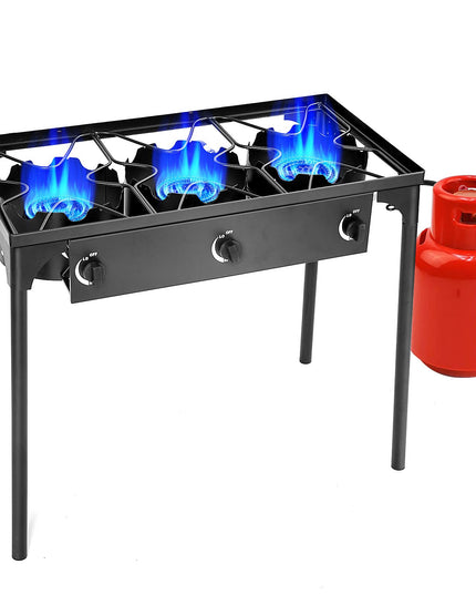 Giantex 225,000 BTU Outdoor Triple Burner Stove, High Pressure 3 Burner Stand Max