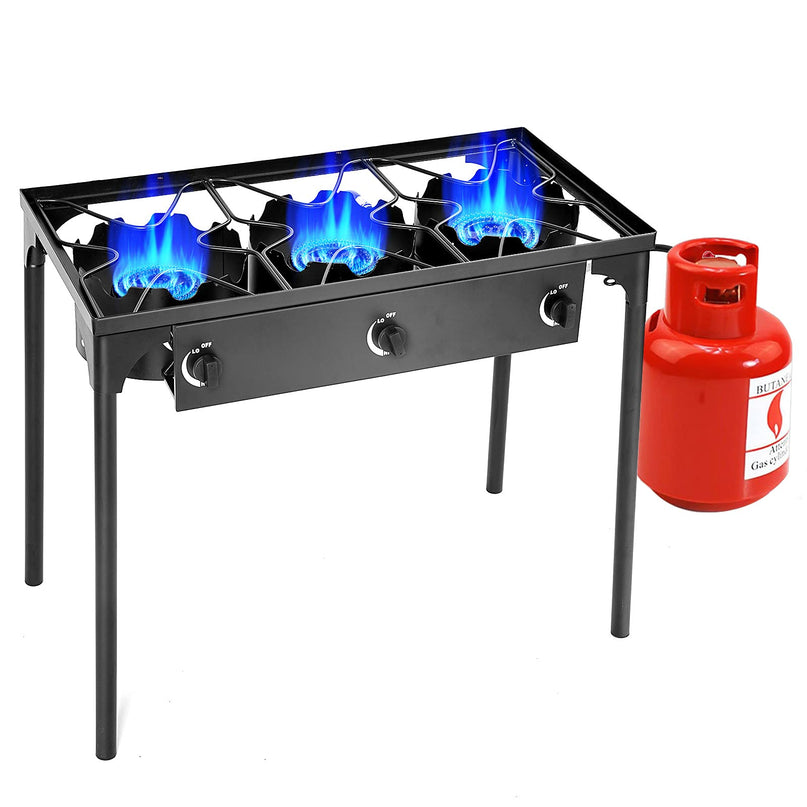 Giantex 225,000 BTU Outdoor Triple Burner Stove, High Pressure 3 Burner Stand Max
