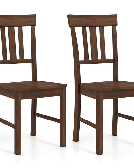 Giantex Wooden Armless Kitchen Chair with Slat Back & Contoured Seat (2/4)