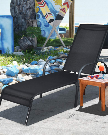 Giantex Adjustable Patio Chaise Lounge, Outdoor Folding Lounge Recliner Chairs