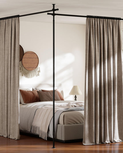 Giantex Room No Drill Divider Curtain Rod | Adjustable 4-10 ft Height & 28-142 in Width