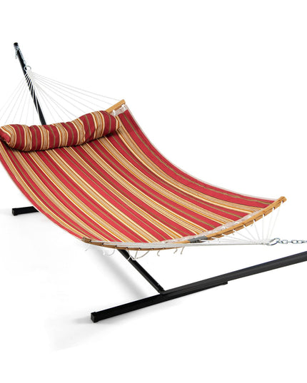 Giantex Hammock with Stand Included Portable 2-Person Outdoor Hammock(Blue & Red)