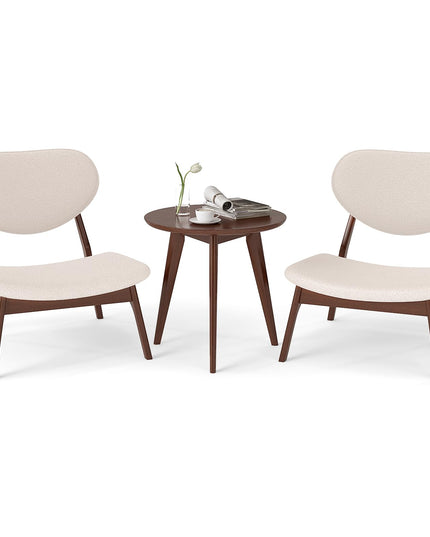 Giantex Accent Chairs Set of 2 with Side Table for Bedroom