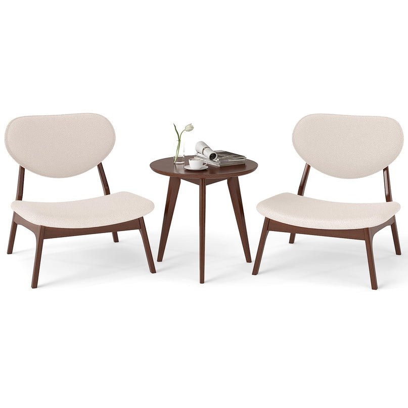 Giantex Accent Chairs Set of 2 with Side Table for Bedroom