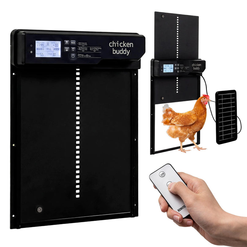 Giantex Aluminum Auto Chicken Coop Door Solar Powered with Light Sensor & Timer
