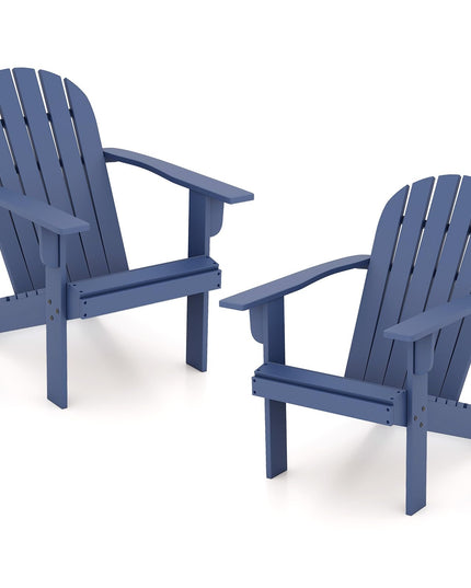 Giantex Acacia Wood Adirondack Chair Set of 1/2/4, Outdoor Fire Pit Chair with 105° Inclined Seat