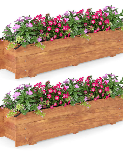 Giantex Wood Raised Garden BedRectangular Planter Box w/Drainage Hole