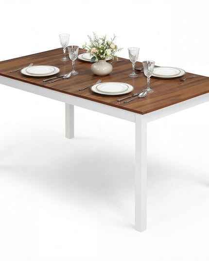 Tables de salle à manger rectangulaires Giantex 60 pouces avec pieds en bois d'hévéa massif
