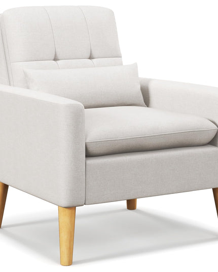 Giantex Modern Accent Chair, Mid-Century Linen Fabric Armchair