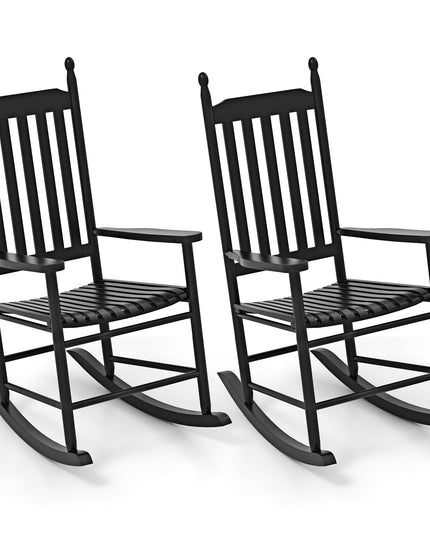 Giantex Outdoor Rocking Chair Set, All Weather Patio Rocker w/Solid Rocking Base & High-Back