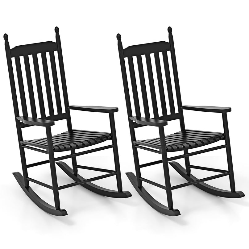 Giantex Outdoor Rocking Chair Set, All Weather Patio Rocker w/Solid Rocking Base & High-Back