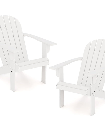 Giantex Acacia Wood Adirondack Chair Set of 1/2/4, Outdoor Fire Pit Chair with 105° Inclined Seat