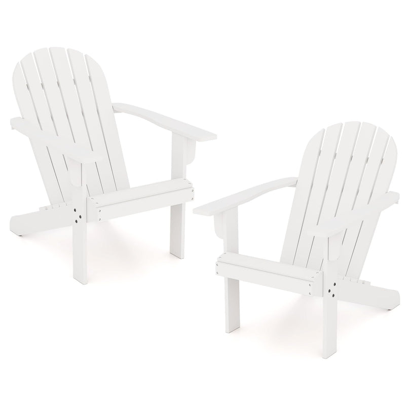 Giantex Acacia Wood Adirondack Chair Set of 1/2/4, Outdoor Fire Pit Chair with 105° Inclined Seat