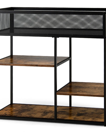 Giantex Hallway Table for Entryway - 4-Tier Console Table for Entryway with Wire Basket