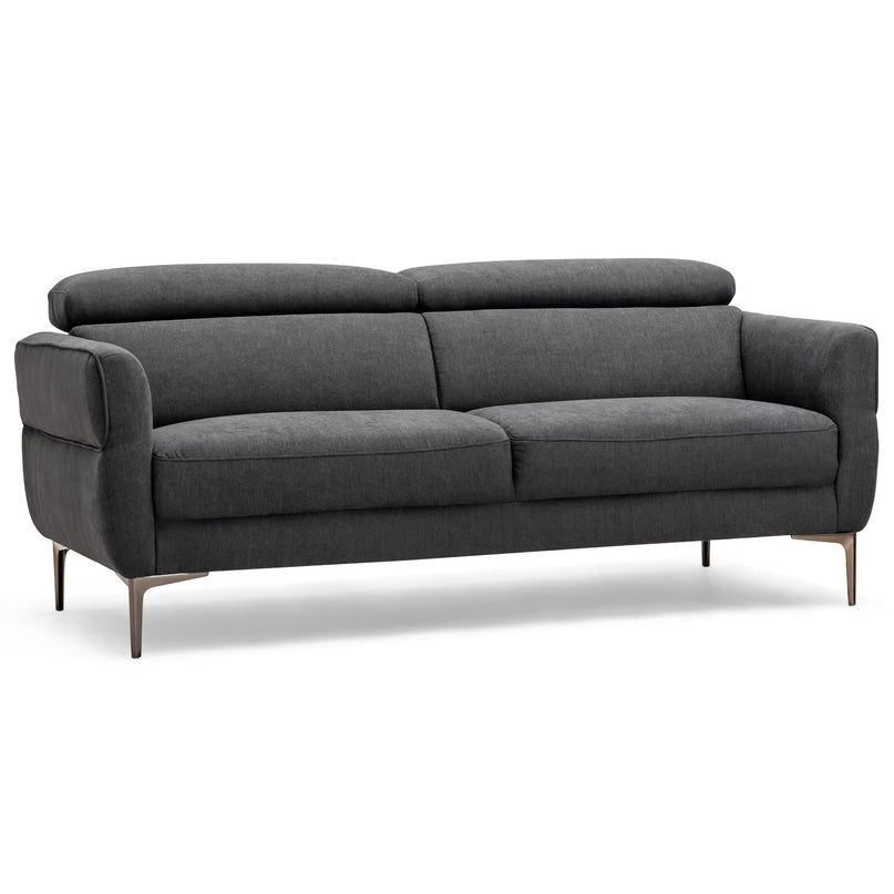 Giantex Couch, Upholstered Loveseat with Lift-up Headrest and Metal Legs