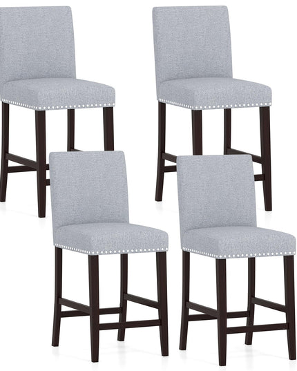 Giantex Modern Bar Stools Set of 2/4 26" Upholstered Counter Height Bar Stools