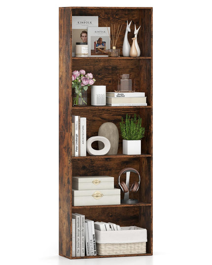 Giantex 5 Tier Bookshelf for Living Room Bedroom Home Office