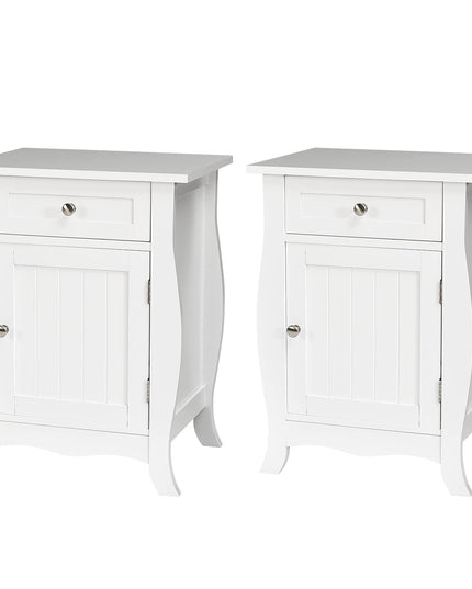 Giantex End Table Accent Storage Floor Cabinet, Wooden Nightstand with Drawer
