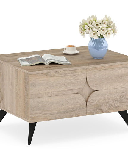 Giantex Mid Century Modern Coffee Table with Storage Accent Cocktail Table