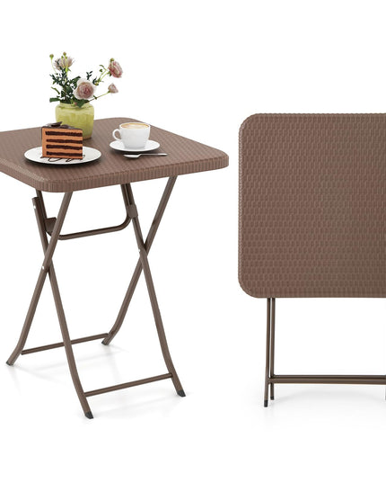 Giantex 23.5" Square Folding Table, HDPE Foldable Patio Bistro Table for 2-4, Indoor Outdoor Use