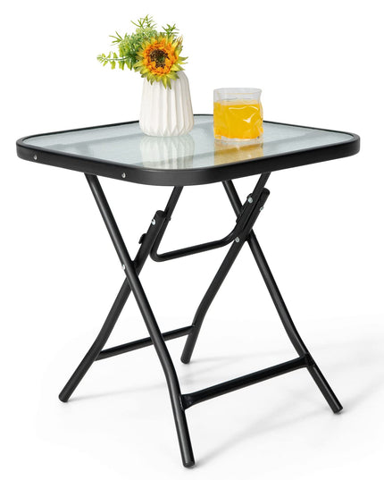 Giantex Folding Side Table, Square Small Patio Table