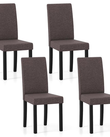 Giantex Upholstered Dining Chair Set of 2/4 with Rubber Wood Legs