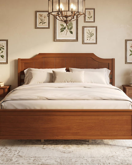 GIANTEX Twin/Full/Queen/King Size Wooden Bed Frame with Headboard