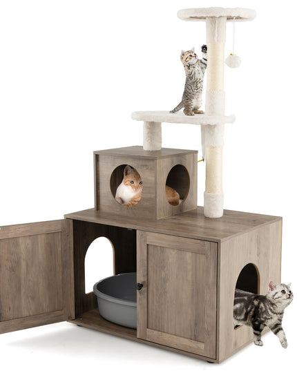 Giantex Cat Tree with Litter Box Enclosure